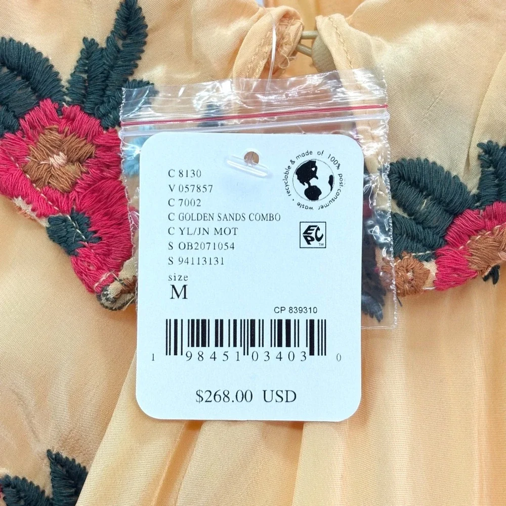 NWT‎ Free People Bali Santa Cruz Ruffle Dress Maxi - Size Medium